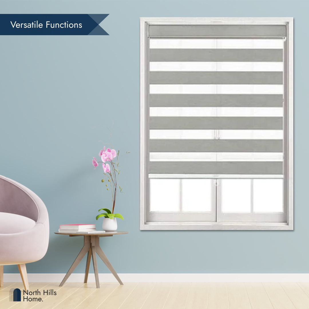 Zebra Blinds - Cordless Roller Blinds - Gray