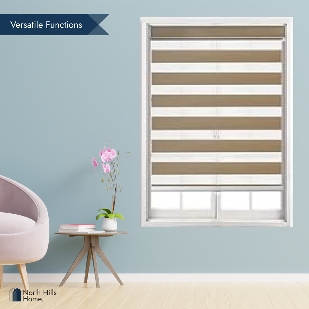 Zebra Blinds - Cordless Roller Blinds - Taupe