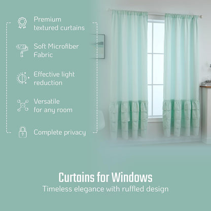 Drapes - Soft Microfiber Fabric Window Drapes 2 Panels (42" W X 84" H)