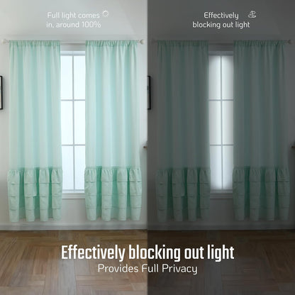 Drapes - Soft Microfiber Fabric Window Drapes 2 Panels (42" W X 84" H)