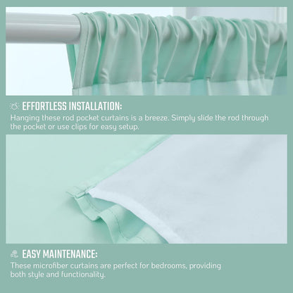 Drapes - Soft Microfiber Fabric Window Drapes 2 Panels (42" W X 84" H)