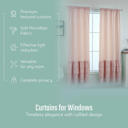 Drapes - Soft Microfiber Fabric Window Drapes 2 Panels (42" W X 84" H)