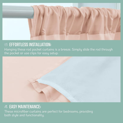 Drapes - Soft Microfiber Fabric Window Drapes 2 Panels (42" W X 84" H)