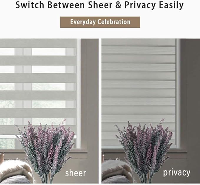 Zebra Blinds - Cordless Roller Blinds - Silver Gray