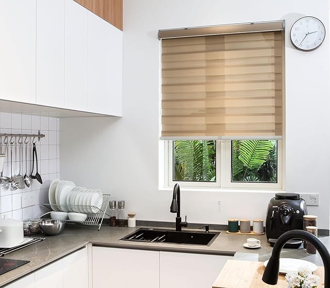 Zebra Blinds - Cordless Roller Blinds - Taupe