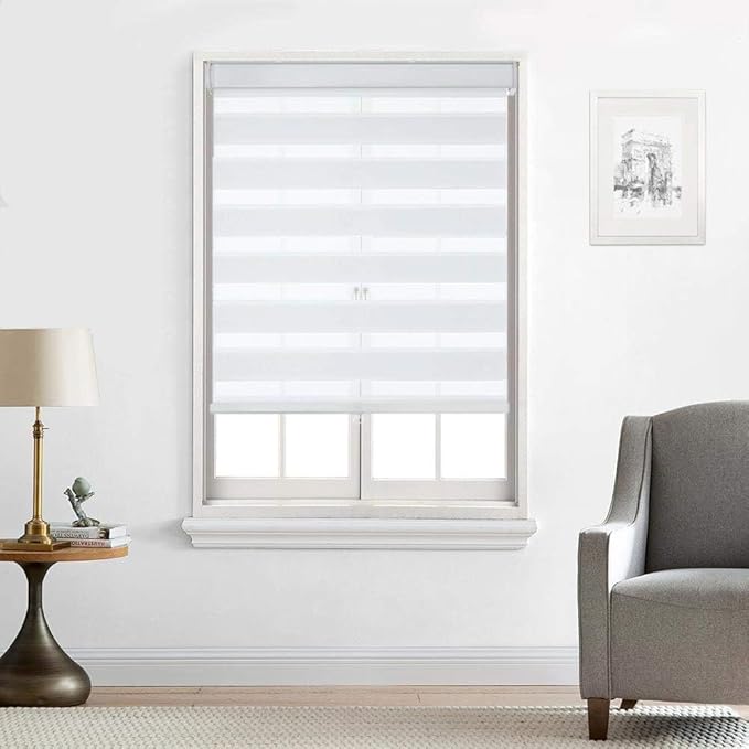 Zebra Blinds - Cordless Roller Blinds - White