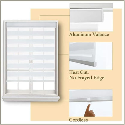 Zebra Shade Cordless, Dual Mode, Lets Light in and Blocks Light out