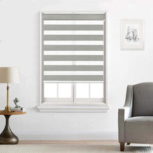 Load image into Gallery viewer, North Hills Home Customized Cordless Zebra Shades, Free-Stop Light Filtering Zebra Roller Blinds for Bedroom/Living Room/Office, Grey