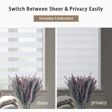 Load image into Gallery viewer, North Hills Home Customized Cordless Zebra Shades, Free-Stop Light Filtering Zebra Roller Blinds for Bedroom/Living Room/Office, White