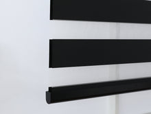 将图片加载到图库查看器，North Hills Home Black Cordless Zebra Shades, Free-Stop Light Filtering Zebra Roller Blinds for Bedroom/Living Room/Office