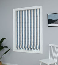 将图片加载到图库查看器，Yarn Dyed Cordless Roman Shades Blind, Vertical Stripe Room Darkening Window Shades