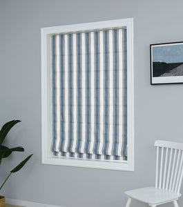 Yarn Dyed Cordless Roman Shades Blind, Vertical Stripe Room Darkening Window Shades