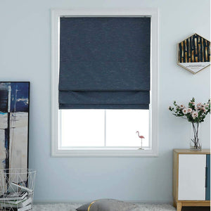 North Hills Home Washable Blackout Cordless Roman Shades for Windows, Double Tone Color Jacquard Textured Woven Polyester Belmar Romar Blind for Living Room/Bedroom