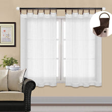 Load image into Gallery viewer, North Hills Home Snap Grommet Sheer Curtains for Bedroom, Linen Textured Voile Semi Sheer Curtain Drapes for Living Room