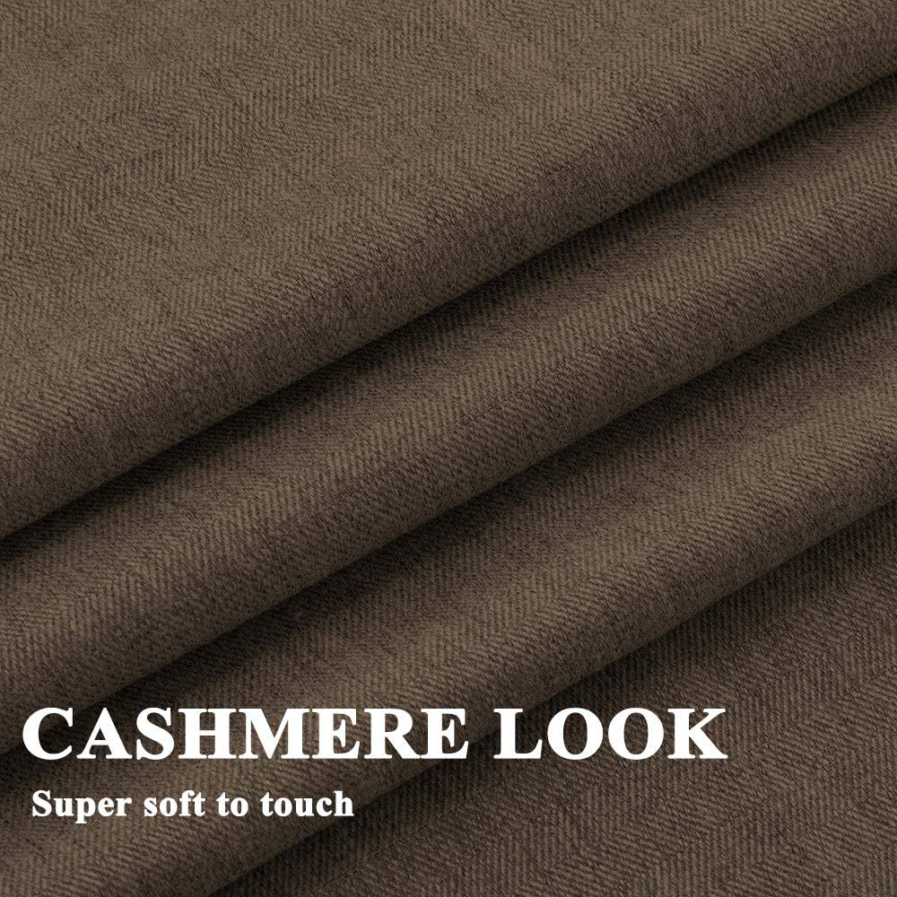 North Hills Home Natural/Charcoal/Gray/Red/Coffee Jacquard Textured Weave Curtains, Blackout Curtain Drapes for Bedroom Living Room Polyester Ashbury Grommet Panel