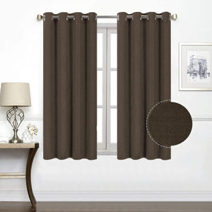 North Hills Home Natural/Charcoal/Gray/Red/Coffee Jacquard Textured Weave Curtains, Blackout Curtain Drapes for Bedroom Living Room Polyester Ashbury Grommet Panel