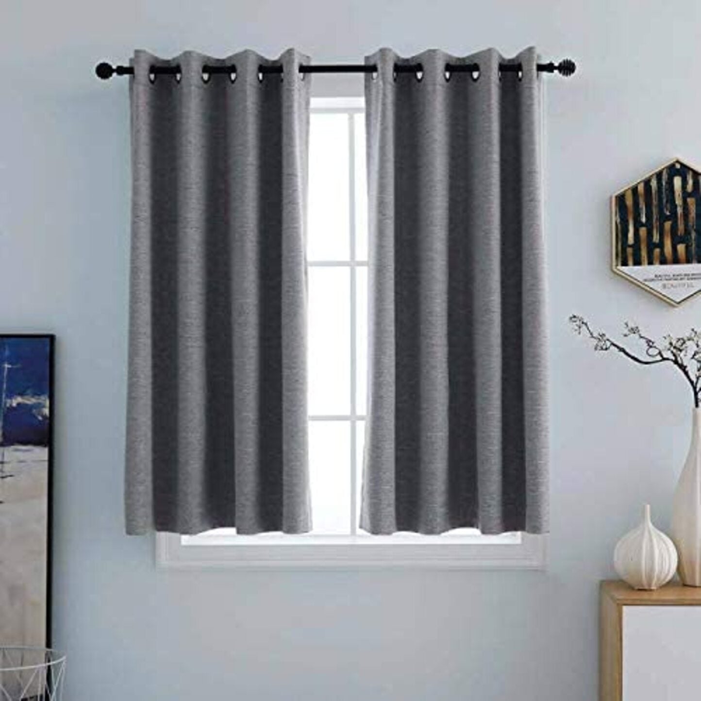 North Hills Home Grommet Panel Curtains Ash Grey/Stone/Pewter/Indigo Blue Belmar For Indoor and Commercial Use