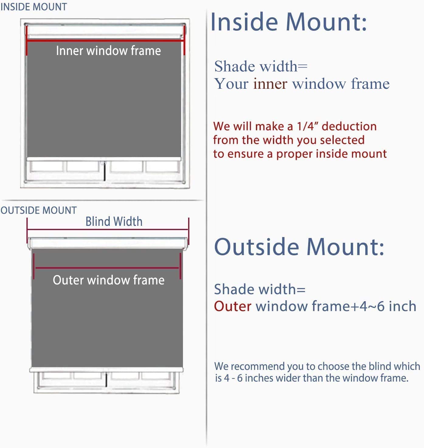 North Hills Home Cordless Woven Blackout Roman Shade with Modern Cotton Seneca Look Denim Blue/Earl Gray/French Vanilla