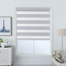 Load image into Gallery viewer, North Hills Home Polyester Premium Blackout Zebra Shade Off White/ Soft Gold/ Pewter Gray