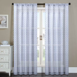 North Hills Home Sheer Jacquard Lindon Grommet Panel and 2/Way Rod Pocket Panel Sand/Taupe/Red Rock/Charcoal/Steel Blue