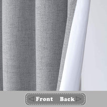 Load image into Gallery viewer, North Hills Home Blue/Charcoal/Grey/Natural Premium Soft Bedroom Curtains, Cashmere Texture Room Darkening Sunbar Drapes