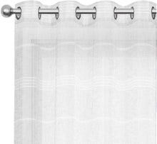 Load image into Gallery viewer, North Hills Home Chenille Stripe Sheer White/Charcoal/Natural/Stone Curtain Summer Night Indoor and Commercial Use